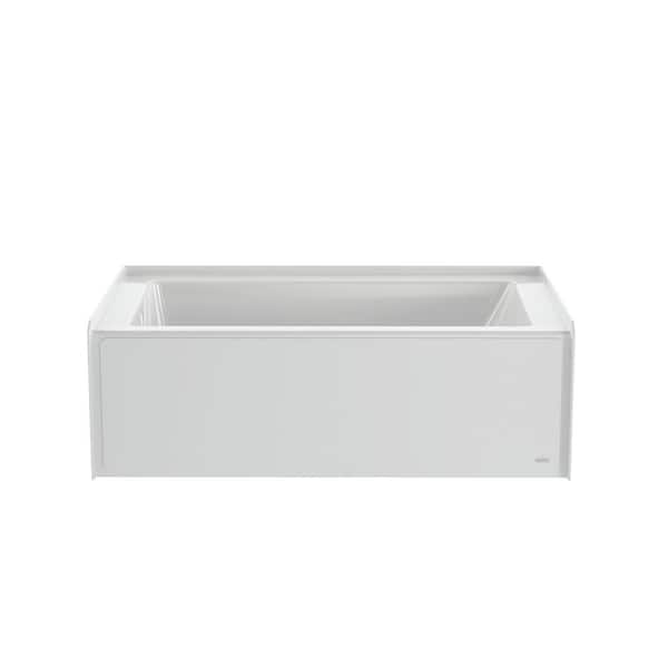 JACUZZI PROJECTA 60 in. x 36 in. Skirted Whirlpool Bathtub with Heater with Left Drain in White