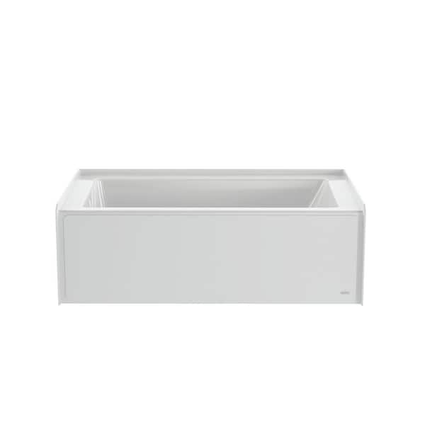 Jacuzzi PROJECTA 60 in. x 36 in. Skirted Whirlpool Bathtub with Heater with Left Drain in White