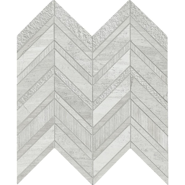 MSI White Quarry Chevron 12 in. x 14.75 in. Mixed Marble Look Floor and Wall Tile (10 sq. ft./Case)