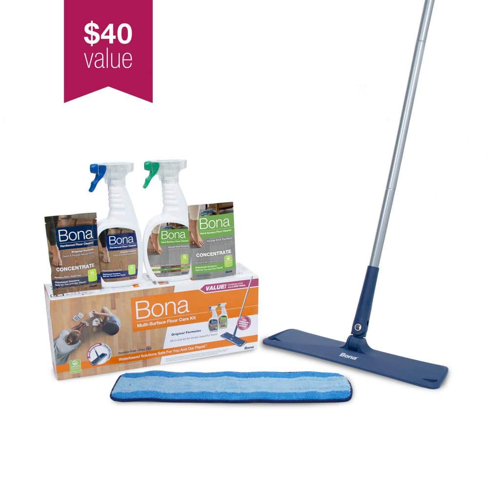 True & Tidy TrueClean Microfiber Flat Mop with Bucket System SPIN-800 GRAY  - The Home Depot