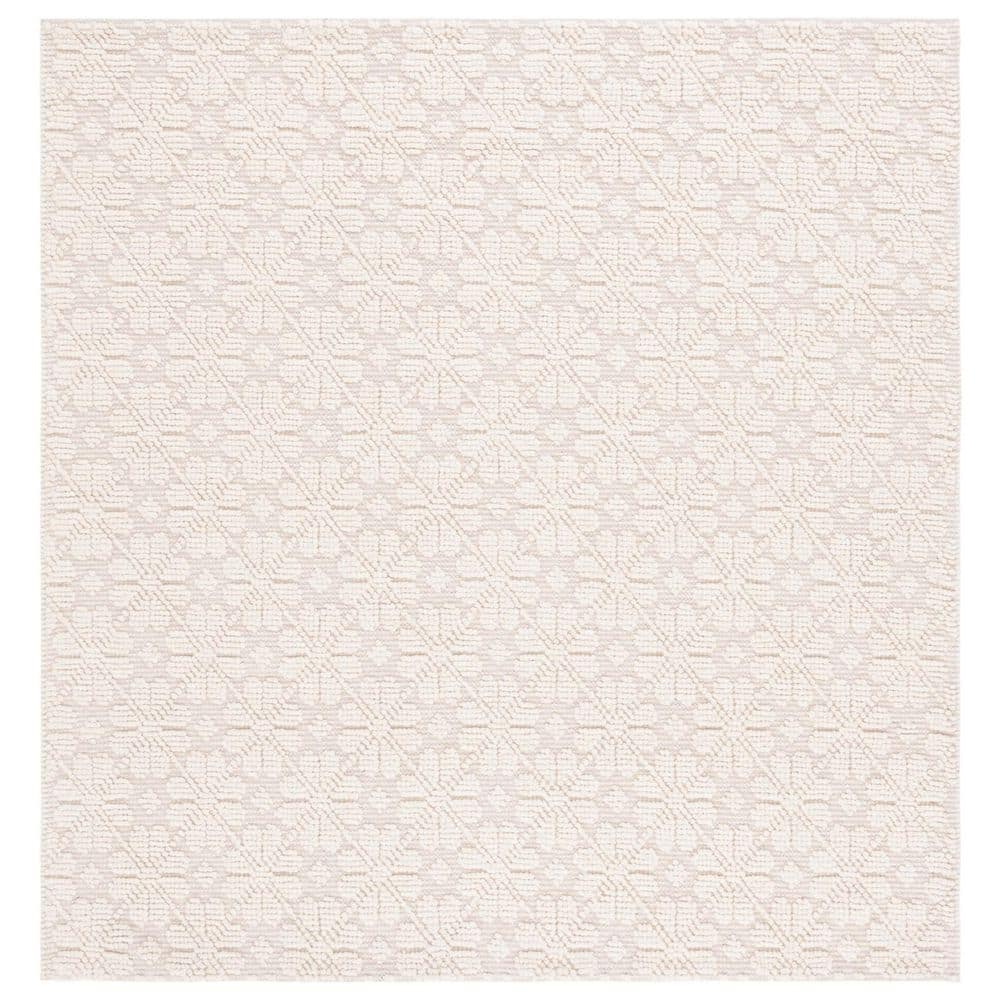 SAFAVIEH Vermont 8 ft. x 8 ft. Ivory Floral Square Area Rug VRM303A-8SQ ...