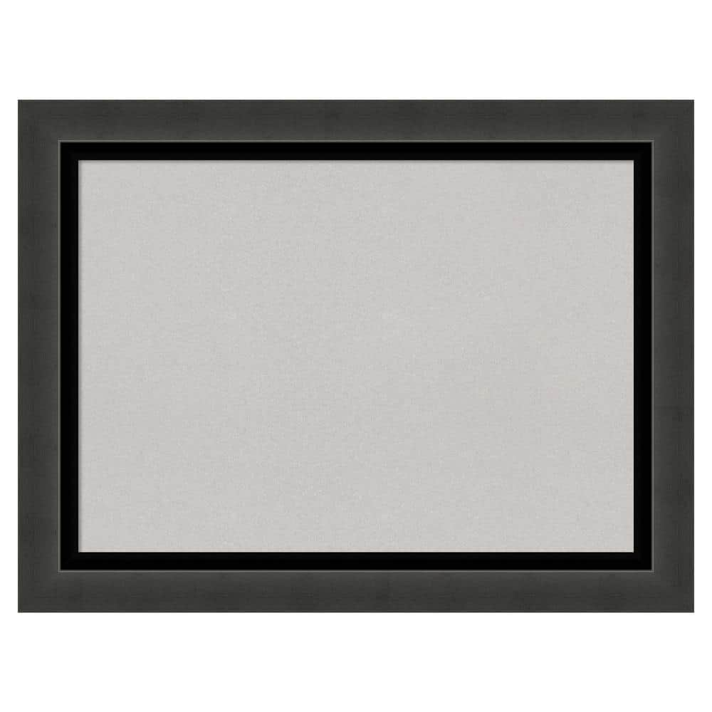 Amanti Art Tuxedo Black Framed Grey Corkboard 33 in. x 25 in Bulletin ...