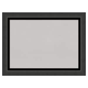 Tuxedo Black Framed Grey Corkboard 33 in. x 25 in. Bulletin Board Memo Board