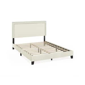 Laval Glacier Queen Double Row Nail Head Bed Frame