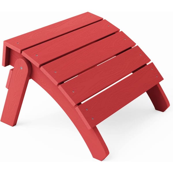 Mximu Red Plastic Classic Outdoor Folding Adirondack Ottoman