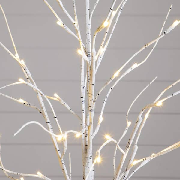 4 ft. 5 ft. 6 ft. Pre-Lit Artificial White Birch Trees - (Set of 3)