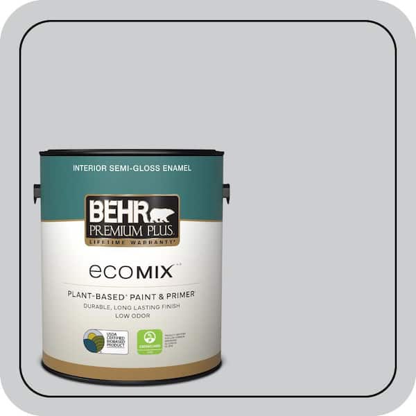 1 gal. #760E-2 Manhattan Mist Semi-Gloss Enamel EcoMix Plant-Based Interior Paint & Primer