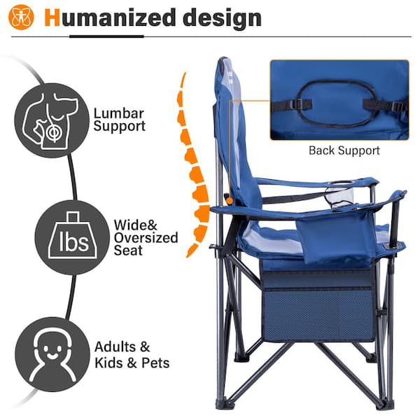 Logo Small Folding Camping Fishing Chair with Cooler Bag - China