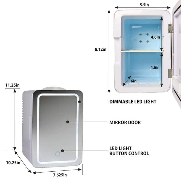 Koolatron Portable Cosmetics Fridge | LED Lighted Mirror | 6L