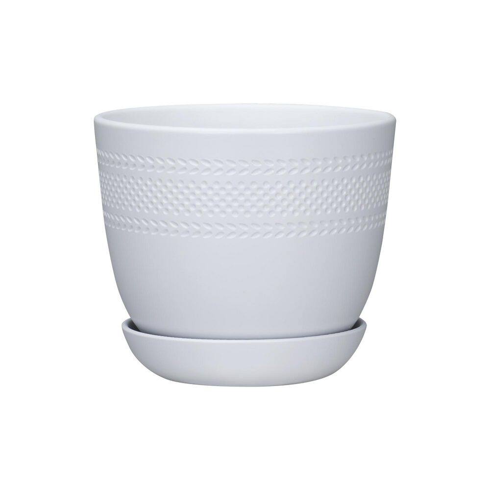 6 in Dia X 5.1 in White Resin Bella Indoor White Planter Decorative Pots with Saucer (2-Pack) price history on PriceWatchPro