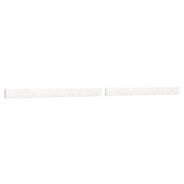 80 in. Cultured Marble Backsplash in Light-Vein Carrara