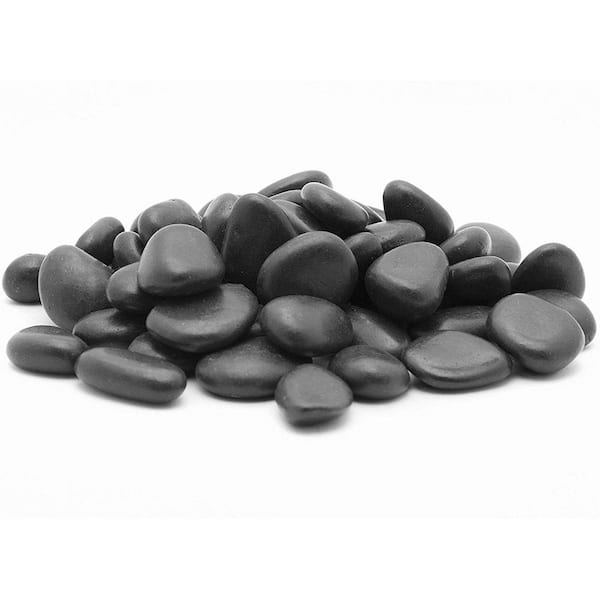 Rain Forest 2 in. to 3 in., 20 lb. Large Black Grade A Polished Pebbles