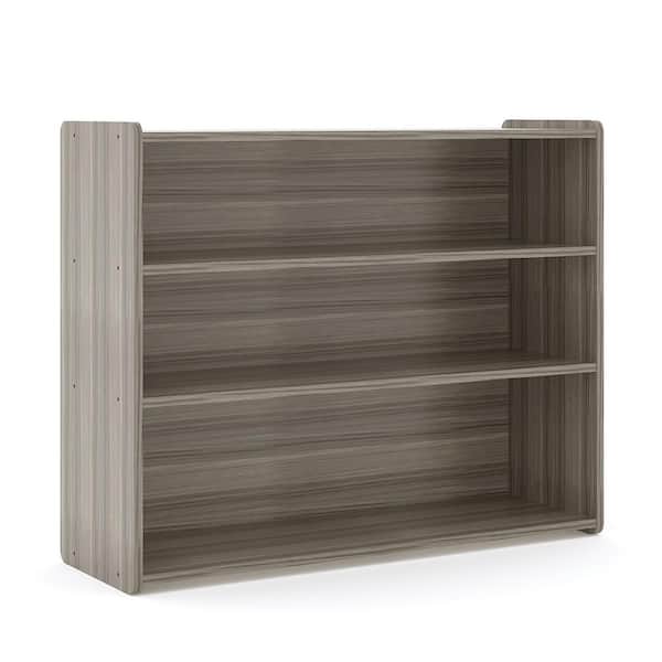 46 in. W x 37.5 in. H, Laminate School Age Storage Shelf Kids Bookcase Toy Storage Organizer, Shadow Elm Gray