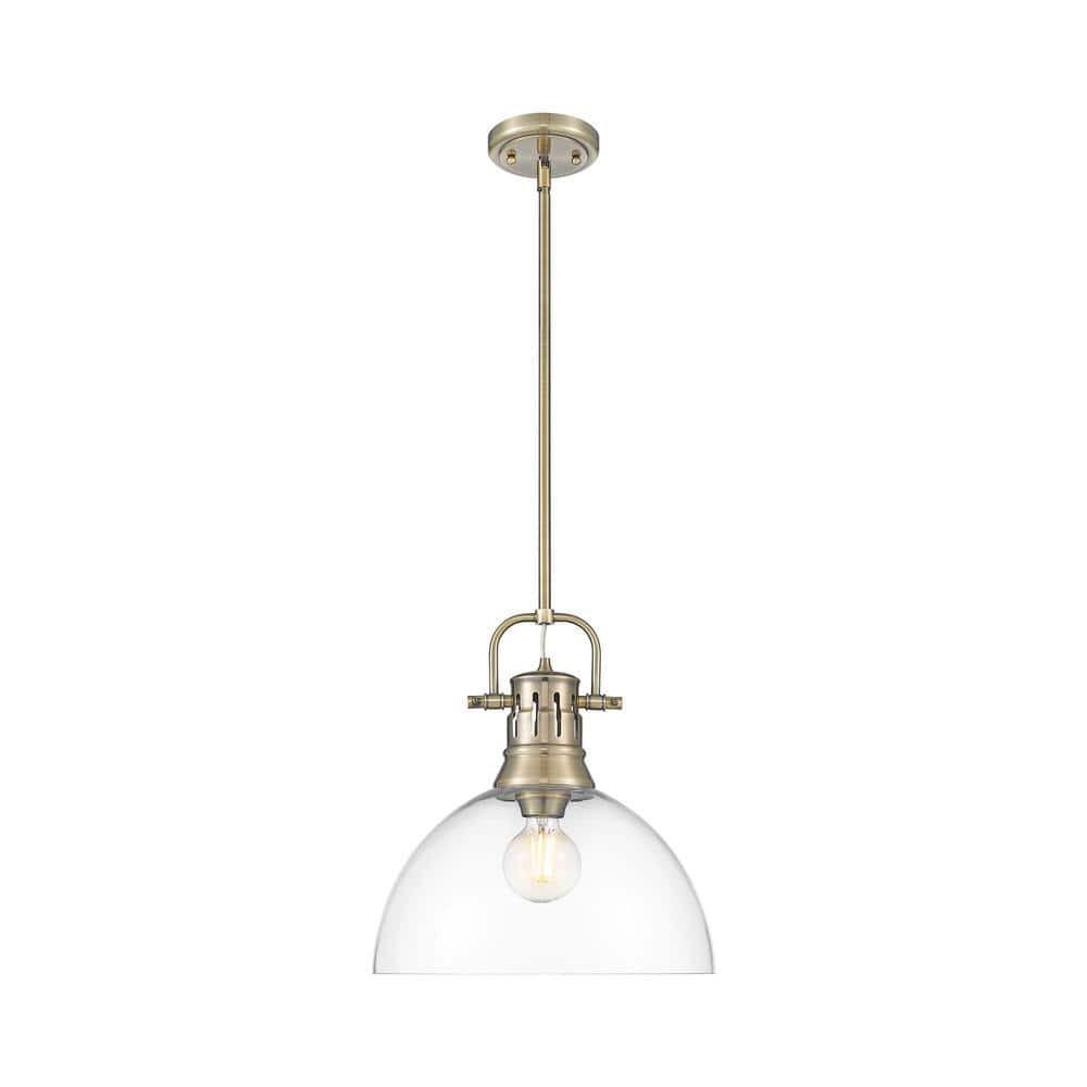 Duncan 100-Watt 1-Light Aged Brass Pendant Light with Glass Shade price history on PriceWatchPro