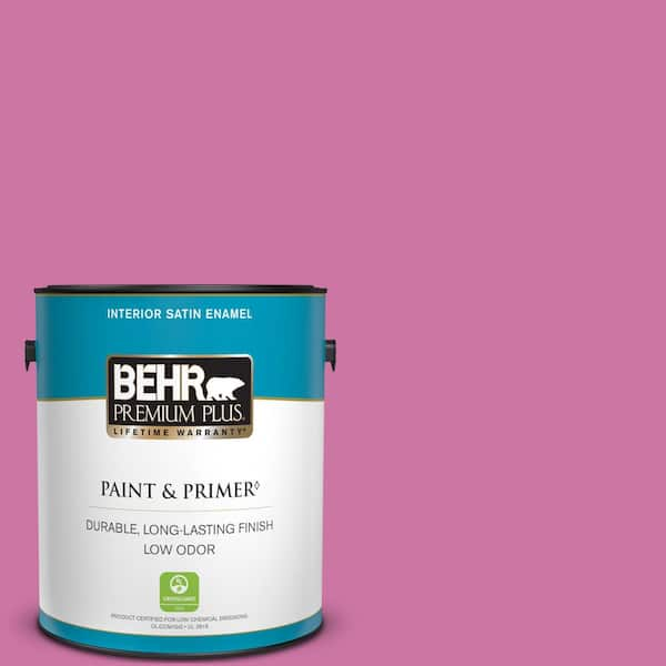 BEHR PREMIUM PLUS 1 gal. #P120-4 Heart Breaker Satin Enamel Low Odor Interior Paint & Primer