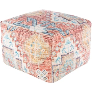 Lowry Bright Red Accent Pouf