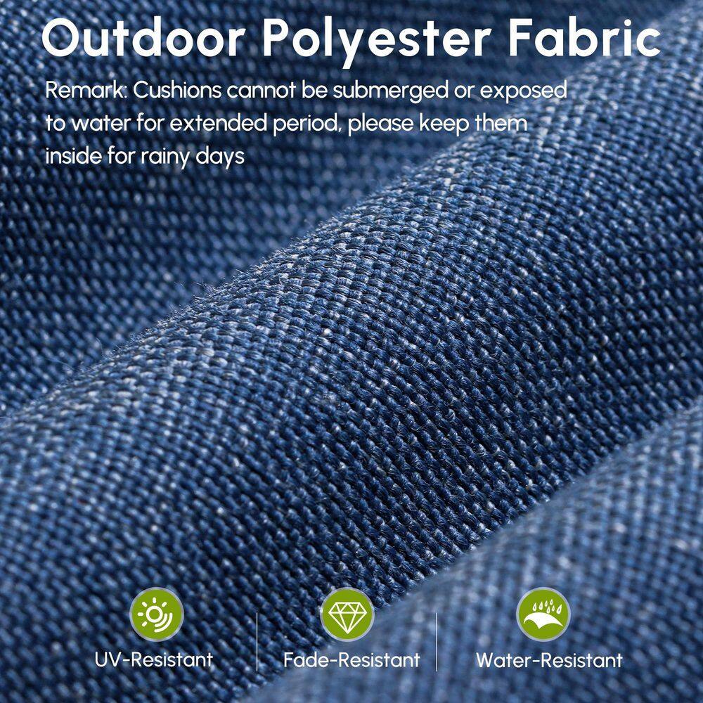 Orlando 8-Piece Denim Blue Cushioned Wicker Patio Sofa Set