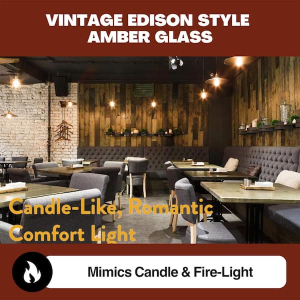 NorbCOZY 4W Equivalent Relaxing ST19 2200K Dimmable Clear Spiral Vintage Edison Cozy LED Light Bulb (4-Pack)