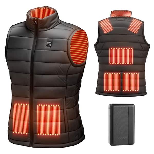 Heated Vest, Men Electric Heating Vest 16000 mAh Battery Pack, 8 Heating Zones Lightweight Rechargeable Vest, Size M