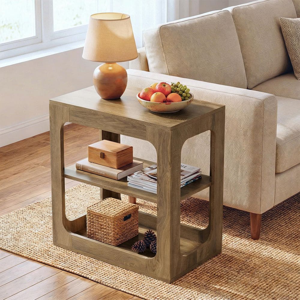 TRIBESIGNS WAY TO ORIGIN Andrea 24 in. Natural Brown Rectangle Wood End ...