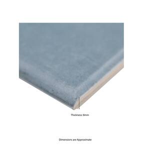 Lakeview Denim Bullnose 3 in. x 12 in. Glossy Ceramic Wall Tile (10 lin. ft./Case)