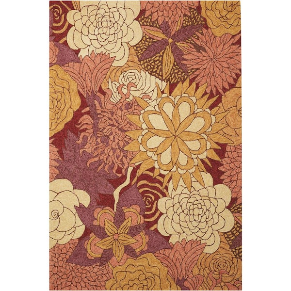 Nourison South Beach Spice doormat  3 ft. x 4 ft. Center medallion Traditional Area Rug
