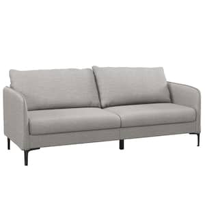 Modern 76 in. Gray Loveseat Sofa Couch for Living Room Apartment Dorm with Metal Legs