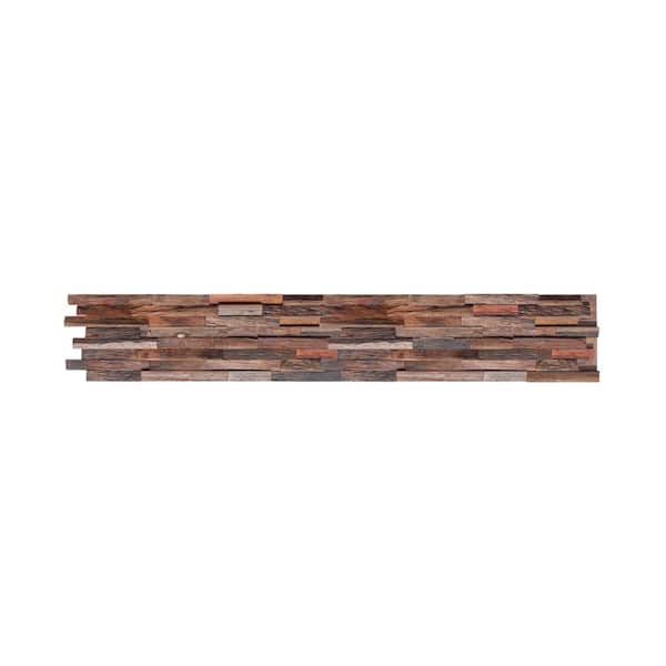 Kingsman Hardware 1 in. x 8 in. x 23-1/2 in. Mixed Brown Reclaimed Wood Plank (8-Panels) (10.4 sq. ft./Case)