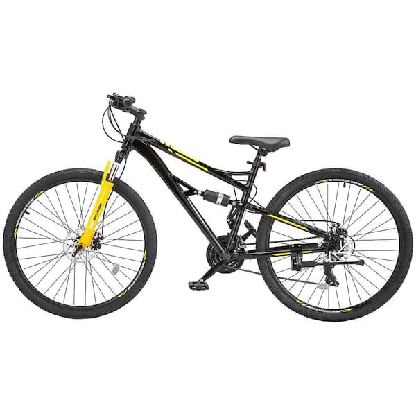 Mountain Bike, Dual Disc Brakes, 29 in. MTB Bicycle with Full Dual Suspension, 24-Speeds Twist Shifting, Comfort Saddle