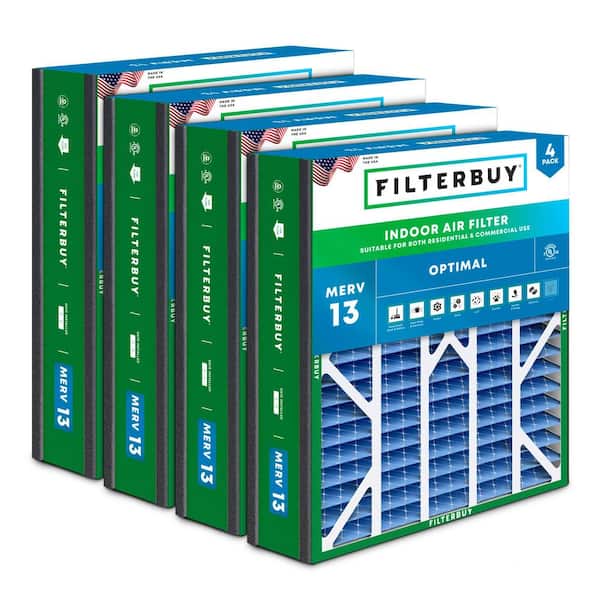 20 in. x 25 in. x 5 in. MERV 13 (FPR 10) Health Defense Pleated HVAC AC Furnace Air Filters for Air Bear & More (4-Pack)