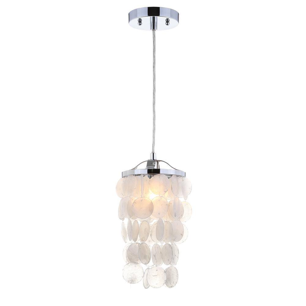 Cayla 7" White Glass LED Drum Pendant Chandelier