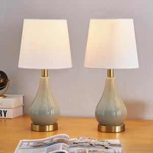 Sacramento 17 .5 in. Blue Table Lamp Set with USB (2-Pack)