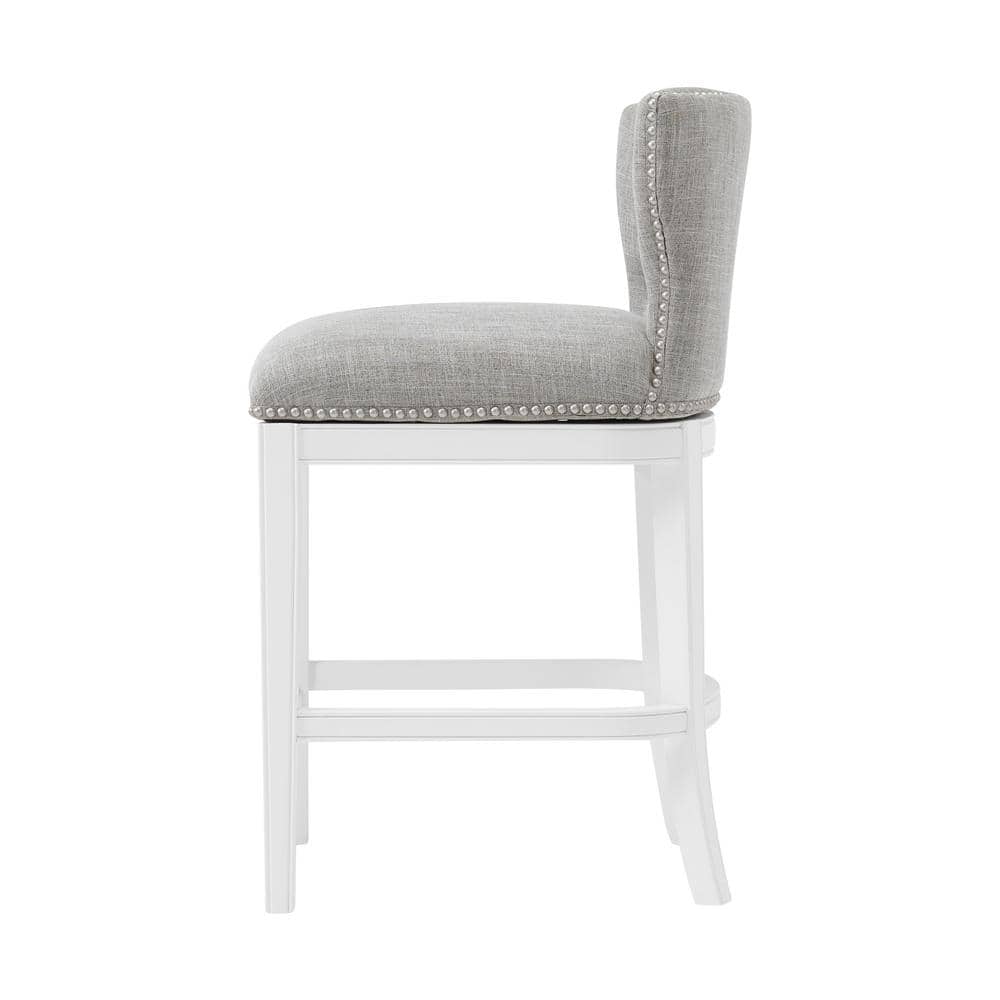 Miranda White Wood Swivel Counter Height Barstool