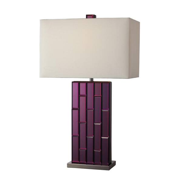 Titan Lighting Avalon 27 in. Purple Mirror and Black Nickel Table Lamp