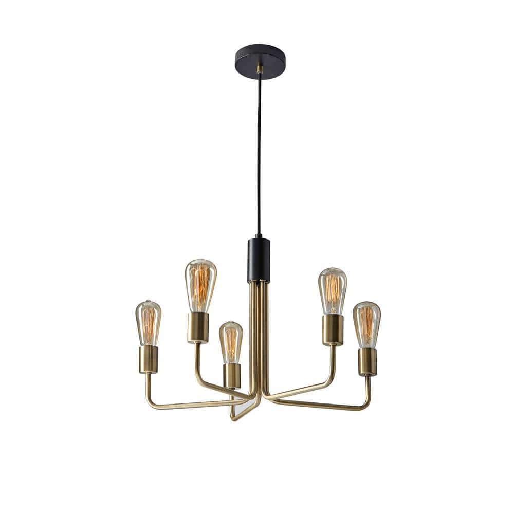 Weber 5-Light Brass Pendant