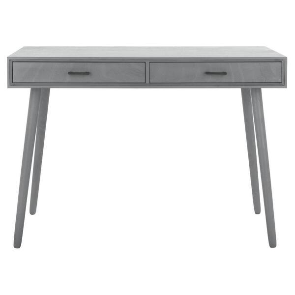 SAFAVIEH O'Dwyer 42 in. Rustic Gray Wood 2Drawer Writing Desk DSK5708B