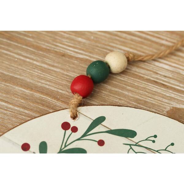 PARISLOFT 10.375 in. Wood and Metal Christmas Meet Me Under the Mistletoe  Wall Hanging Decor SG2219 - The Home Depot