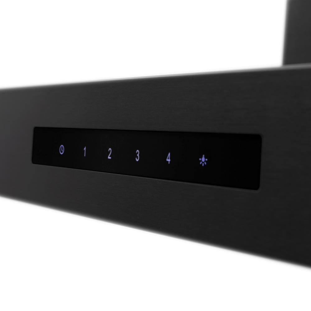 36" Black Stainless Steel Convertible Wall Mount Range Hood
