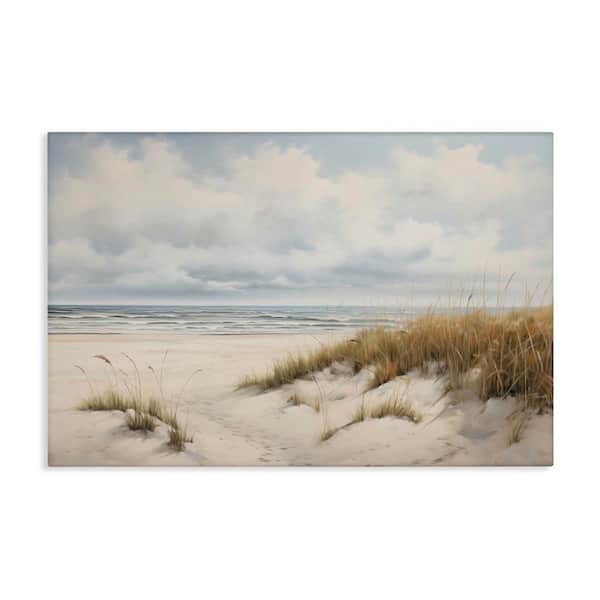 Stupell Industries Seascape with Soft Grasses by Arlington Prints Unframed Nature Graphic Art Print 16 in. x 24 in.