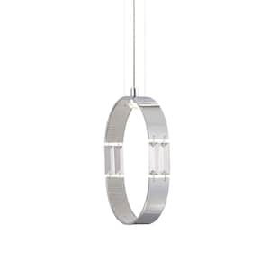 Glade Collection 1-Light Small Ring Chrome LED Pendant