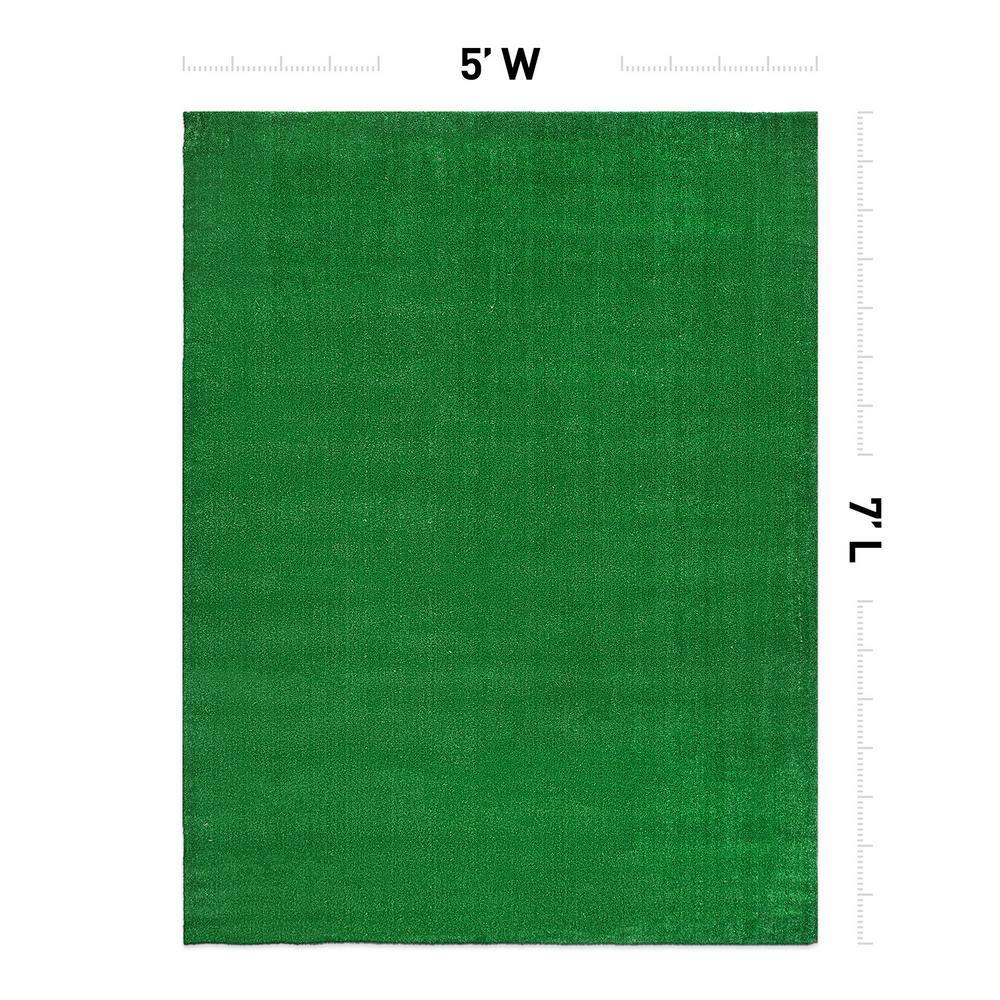 Green Synthetic Turf Indoor Outdoor Area Rug 5' x 7'