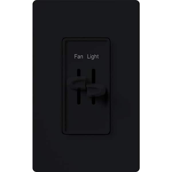 Skylark Combination Fan and Light Control, 3-Speed, 1.5 Amp Fan/300W Incandescent, Single-Pole, Black (S2-LFSQH-BL)