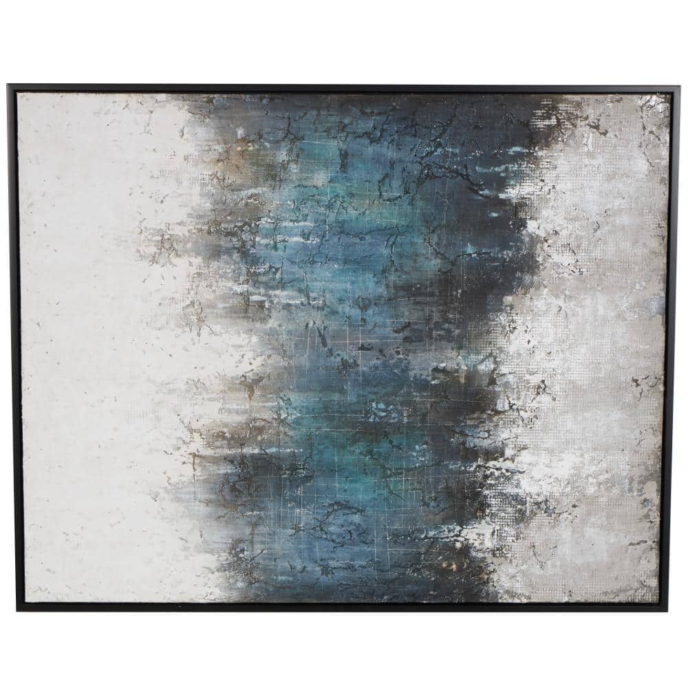 Litton Lane 1-Panel Geometric Silver Embellishments Framed Wall Art ...