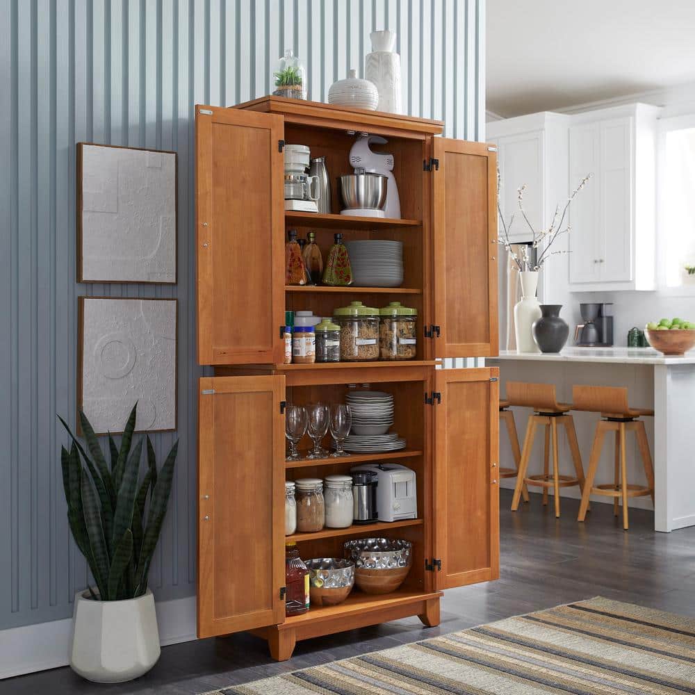 Cottage Oak Freestanding Pantry with Adjustable Shelving