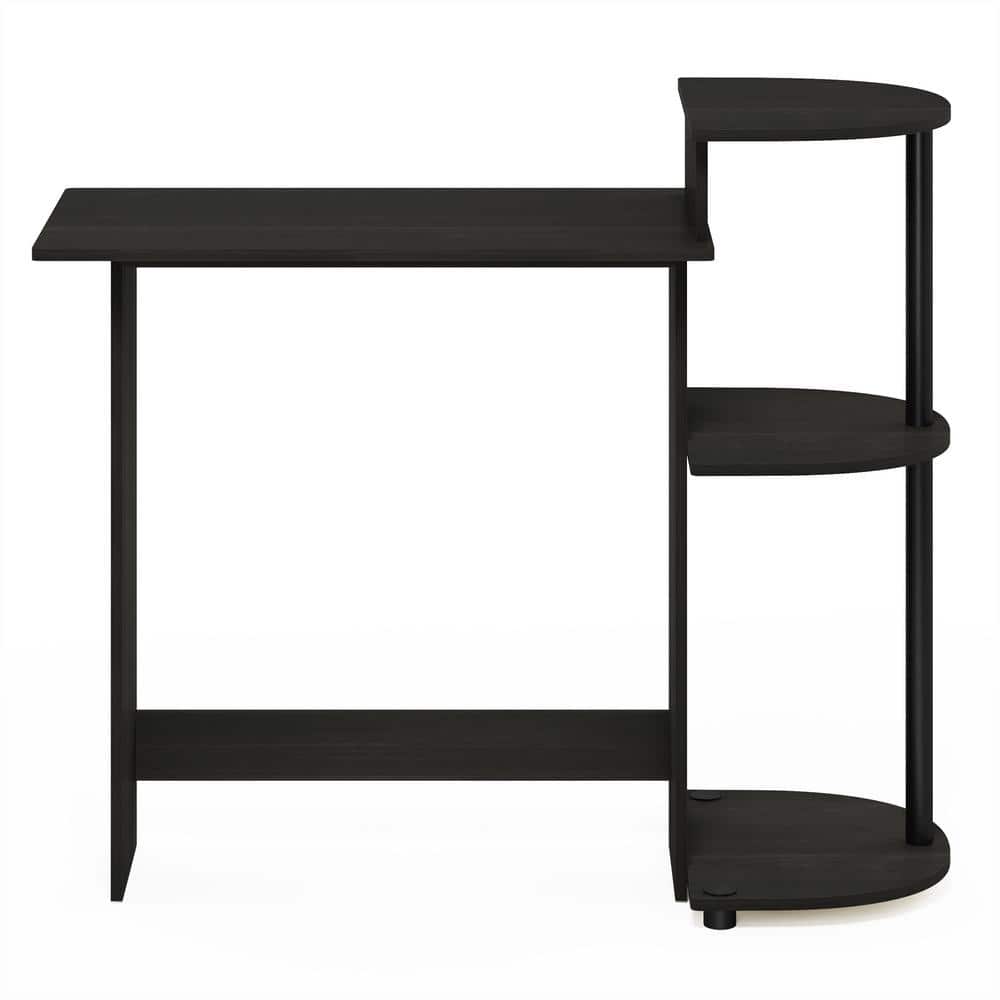 Columbia Walnut Brown Compact Computer Desk with Shelves