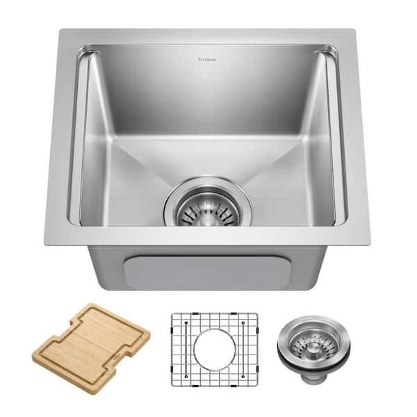 Fairlane 15 in. Undermount Workstation Single Bowl 18-Gauge Stainless Steel Kitchen Sink with Accessories