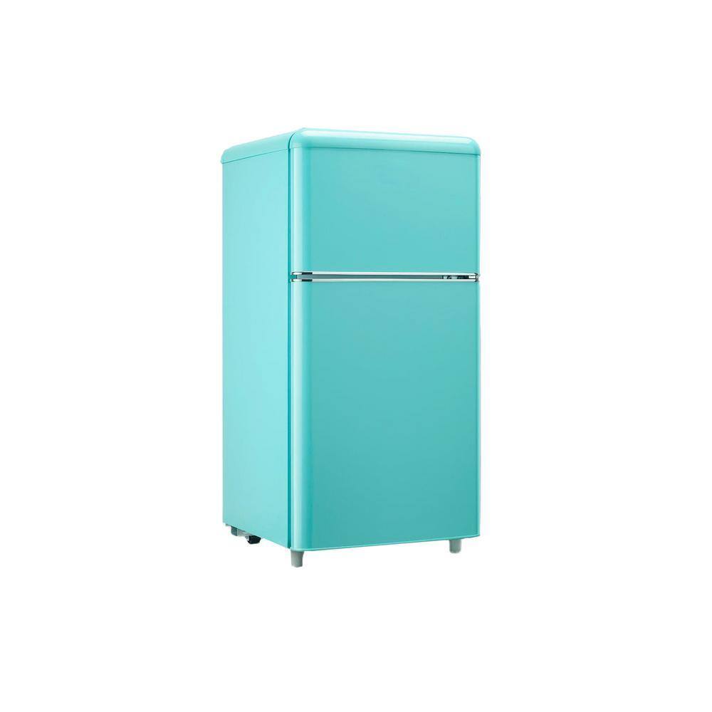 3.5 cu. ft. Manual Defrost Mini Upright Freezer in Blue/Purple with Dual Door Adjustable Shelves Dorm Refrigerator Home