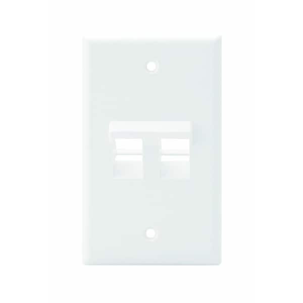Leviton White 1-Gang Audio/Video Wall Plate (1-Pack)