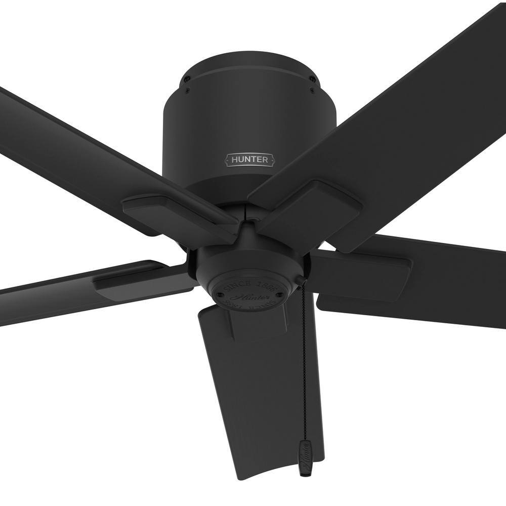 Terrace Cove Matte Black 44" Low Profile Ceiling Fan with 5 Blades