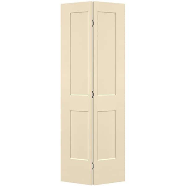 Masonite 30 in. x 80 in. 2-Panel Logan Hollow Core Golden Haystack Molded Composite Bi-Fold Door